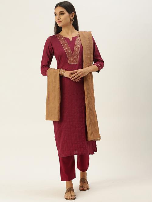 self design unstitched suit set  - 18022476 - Very Small Image - 1