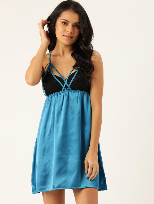 light blue solid babydoll - 18023107 - Very Small Image - 1