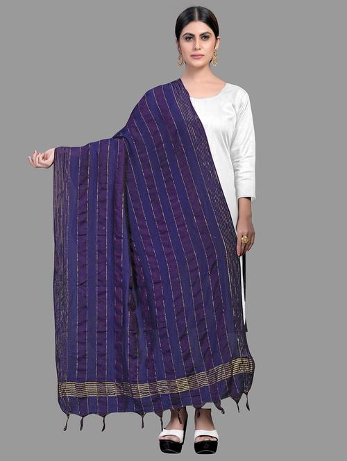 blue silk dupatta - 18024155 - Very Small Image - 1