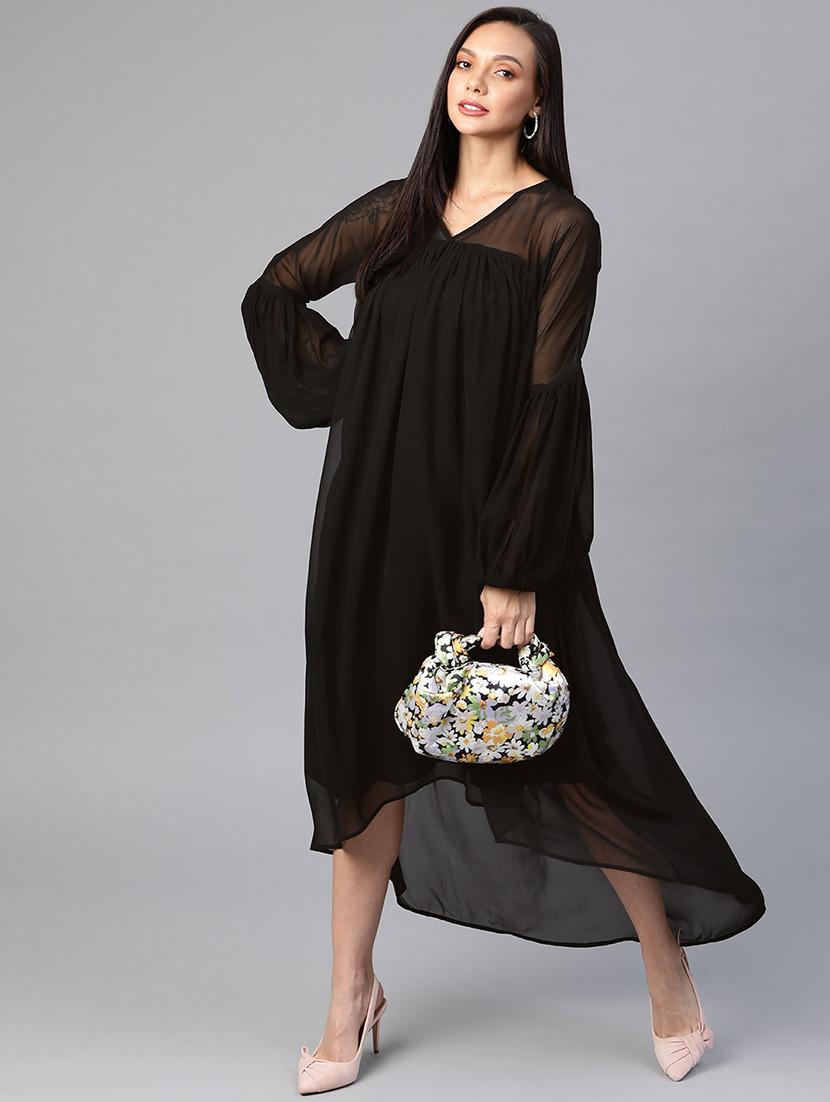 women's high low solid dress - 18024256 - Standard Image - 3