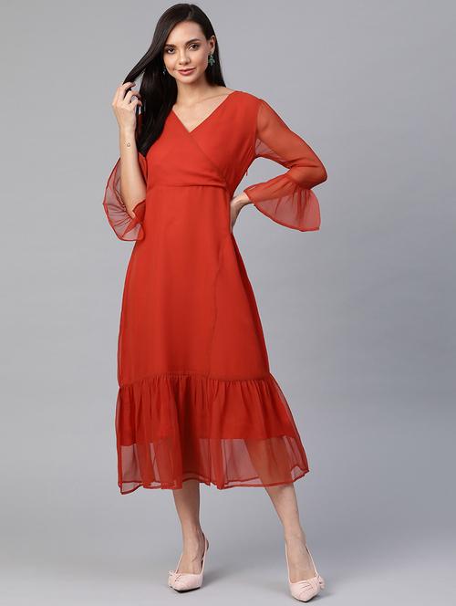 women's tiered dress solid dress - 18024258 - Very Small Image - 1
