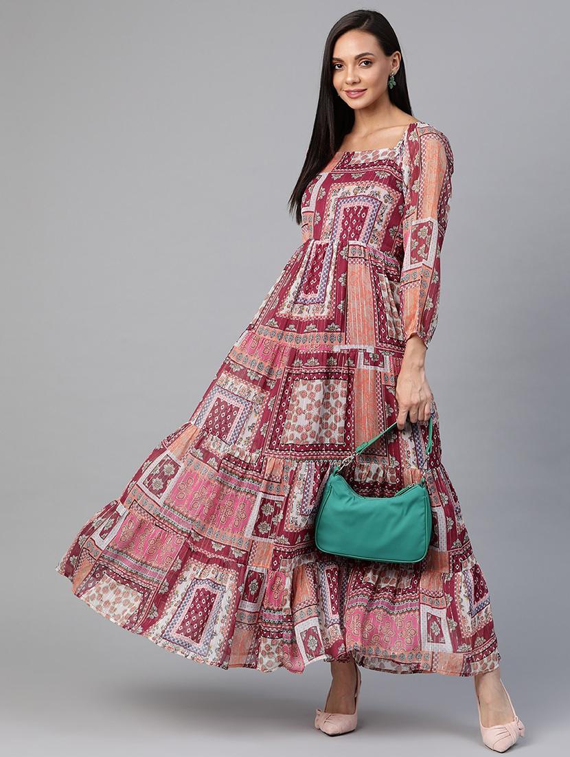 women's printed tiered dress - 18024265 - Zoom Image - 3