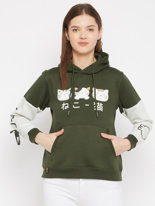 hooded neck graphic  sweatshirt - 18025324 - Very Small Image - 1
