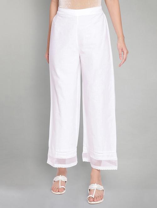 white flared palazzo - 18025569 - Very Small Image - 1