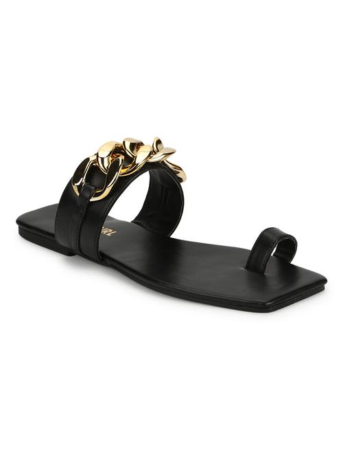 black pu one toe sandals - 18025819 - Very Small Image - 1