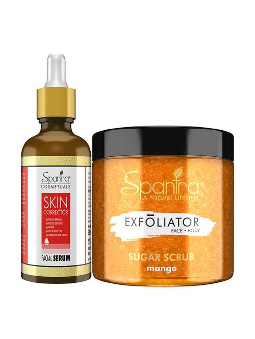 spantra sugar mango scrub, 125 gm & skin corrector face serum, 50 ml pack of 2 - 18025879 - Very Small Image - 1