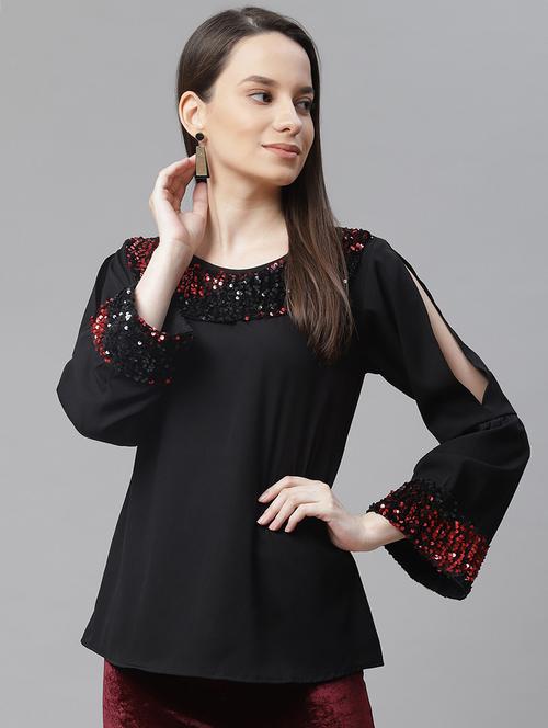 women's a line round neck top - 18025953 - Very Small Image - 1