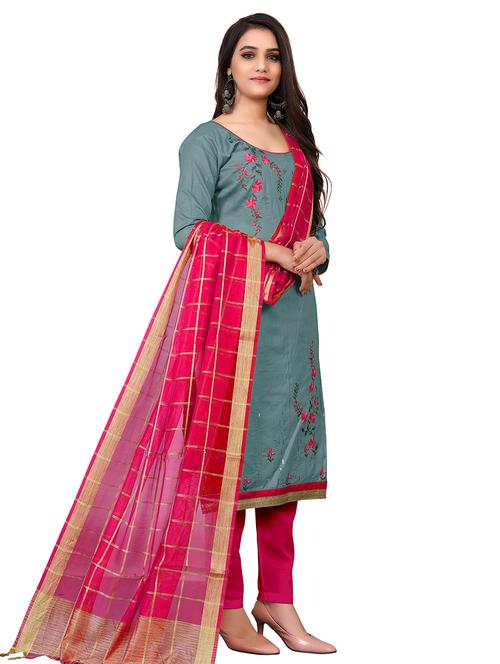 embroidered unstitched suit set - 18026158 - Very Small Image - 1