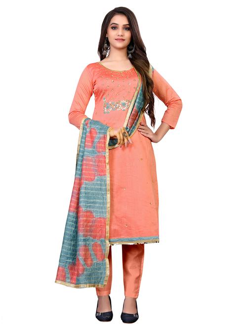 embroidered unstitched suit set - 18026180 - Very Small Image - 1