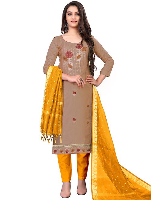 embroidered unstitched suit set - 18026187 - Very Small Image - 1