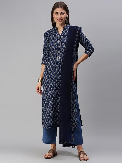 printed unstitched suit set  - 18026242 - Very Small Image - 1
