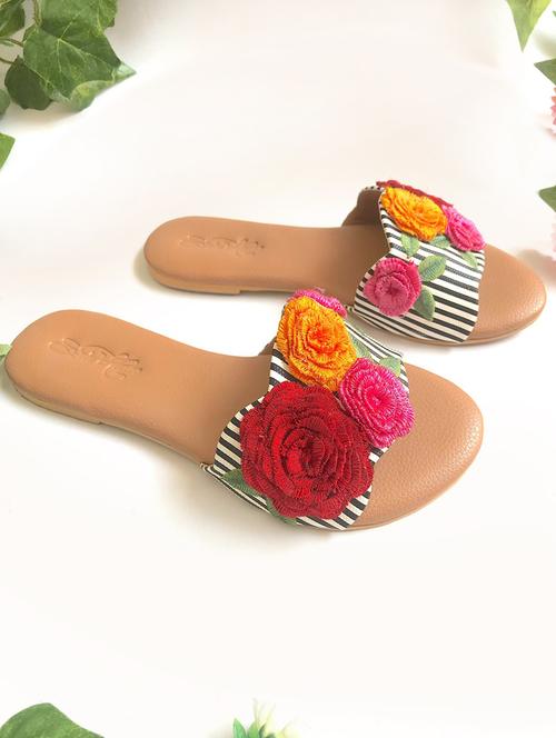 multi colored faux leather slip on kolhapuris - 18026876 - Very Small Image - 1