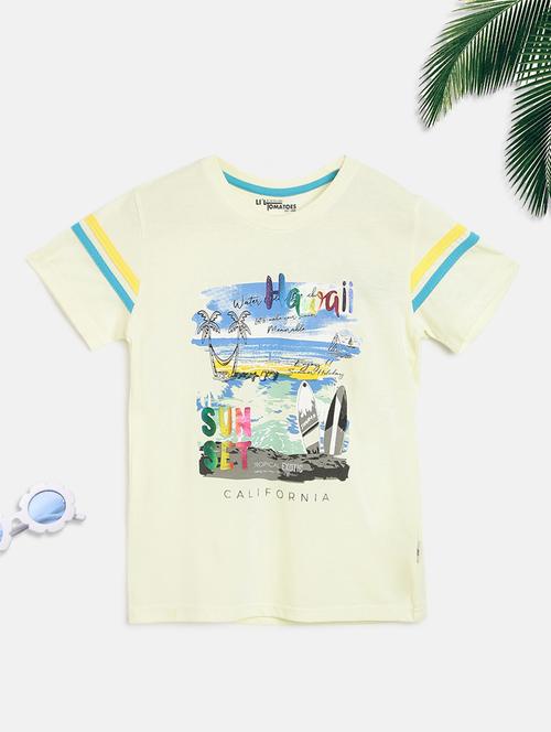 yellow printed  t-shirt - 18026972 - Very Small Image - 1
