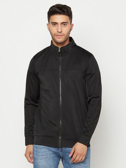 black solid casual jacket - 18027384 - Very Small Image - 1