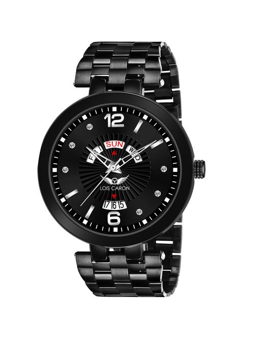  original black plated day & date functioning analog watch  - 18027475 - Very Small Image - 1