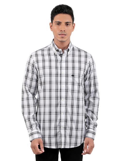 white checkered casual shirt - 18028376 - Very Small Image - 1