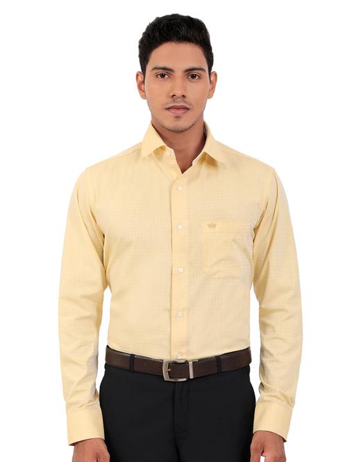 yellow self design formal shirt - 18028383 - Very Small Image - 1