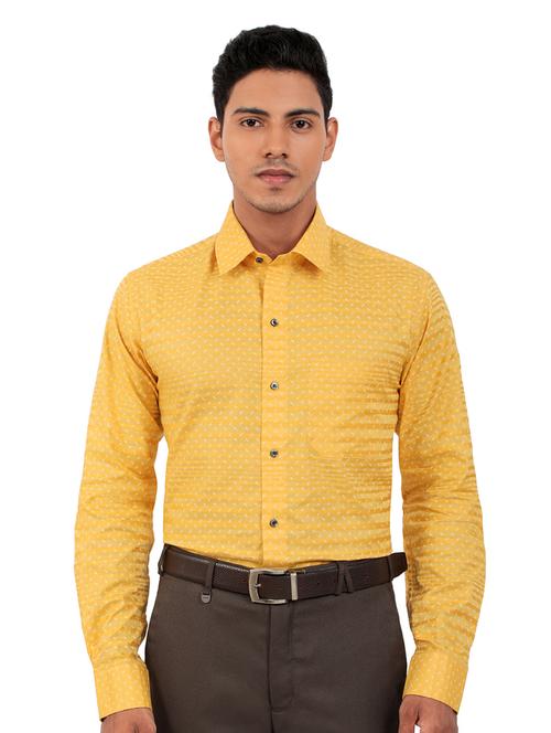 yellow printed formal shirt - 18028385 - Very Small Image - 1