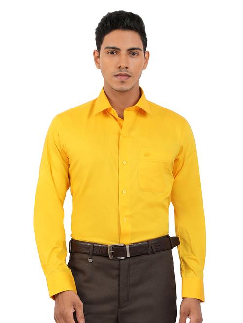 yellow solid formal shirt - 18028386 - Very Small Image - 1