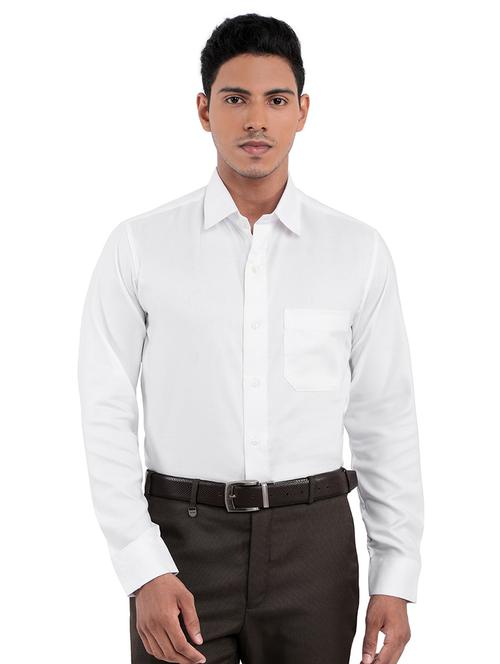 white solid formal shirt - 18028388 - Very Small Image - 1