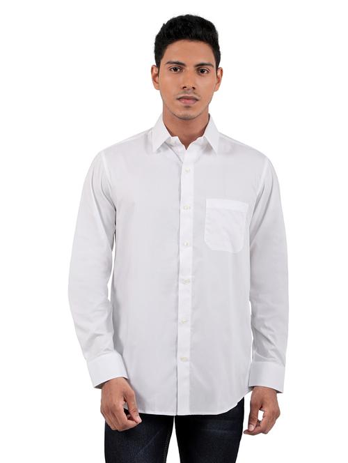 white solid formal shirt - 18028398 - Very Small Image - 1