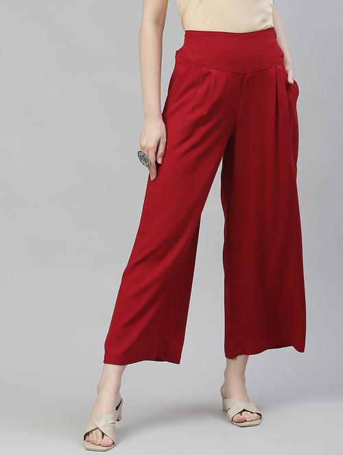 mid rise solid  palazzo - 18028513 - Very Small Image - 1