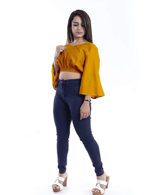 cotrel women crop top rayon  - 18028715 - Very Small Image - 1