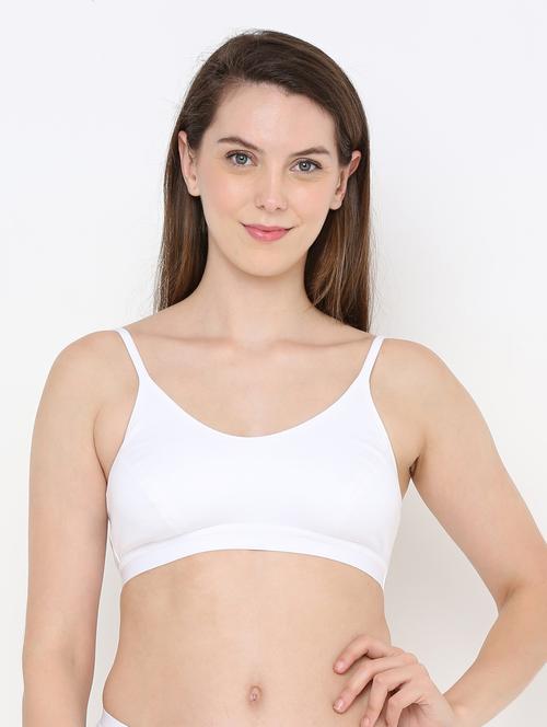 white solid bralette bra - 18029359 - Very Small Image - 1