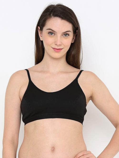 black solid bralette bra - 18029361 - Very Small Image - 1