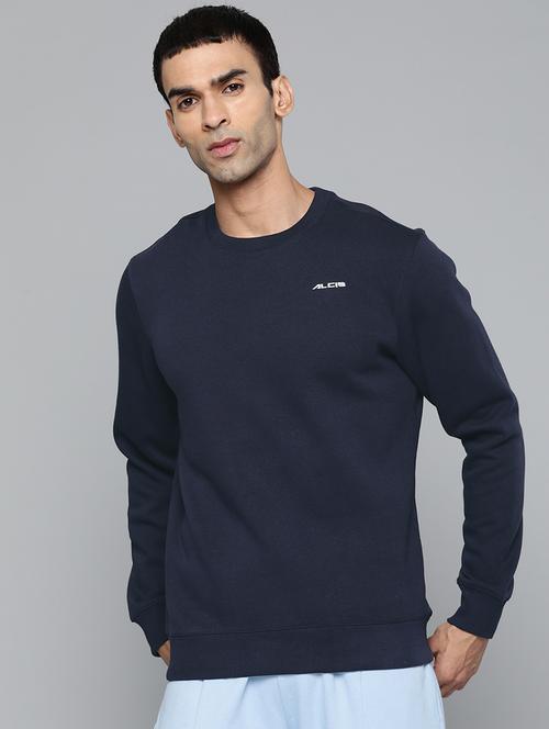 navy blue solid sweatshirt - 18030063 - Very Small Image - 1