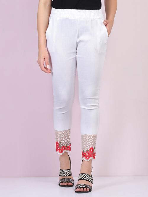 mid rise laced hem legging - 18030328 - Very Small Image - 1