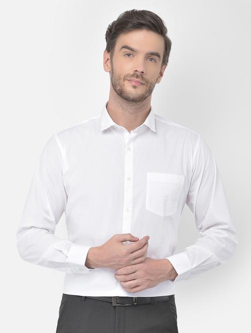 white solid formal shirt - 18030384 - Very Small Image - 1