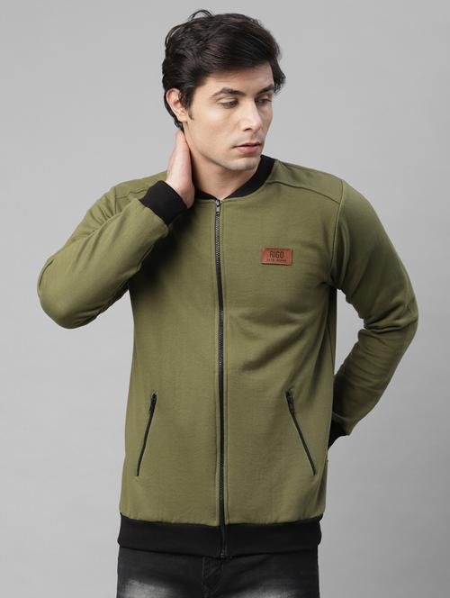 olive green solid jacket - 18030779 - Very Small Image - 1