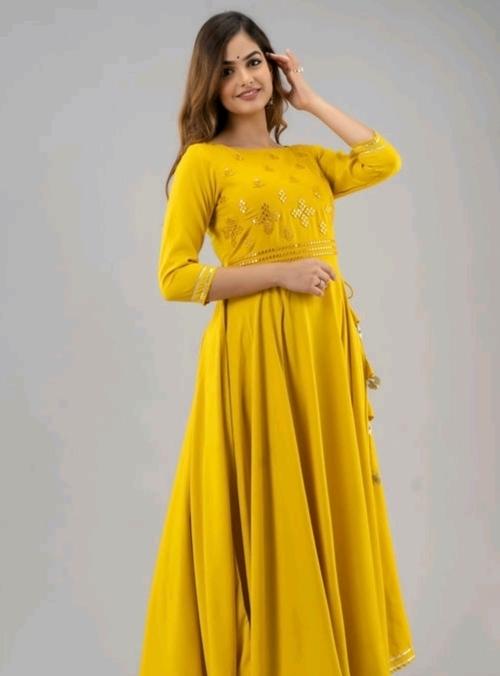 anarkali style cotton kurti  - 18030948 - Very Small Image - 1