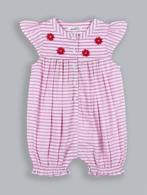 mandarin neck striped romper  - 18030995 - Very Small Image - 1
