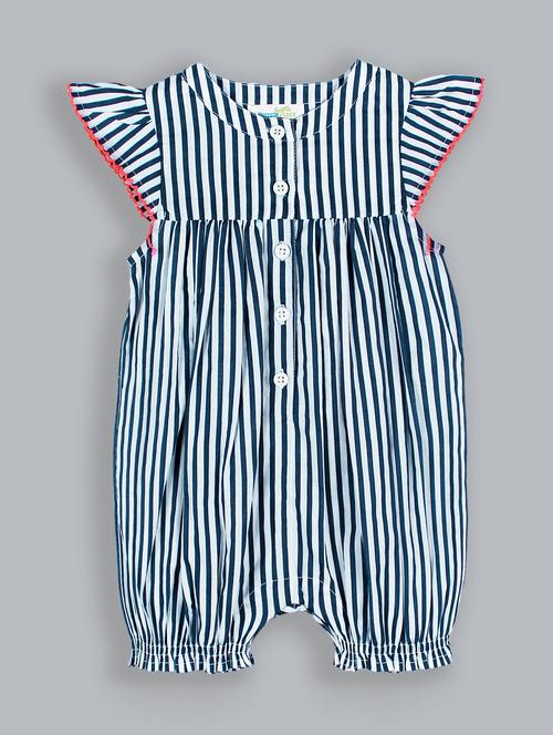 mandarin neck striped romper  - 18030996 - Very Small Image - 1