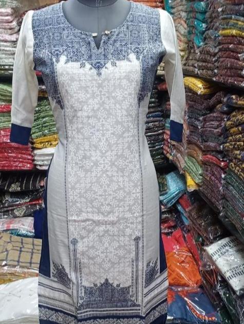 n. blue and grey ladies kurta  - 18031315 - Very Small Image - 1