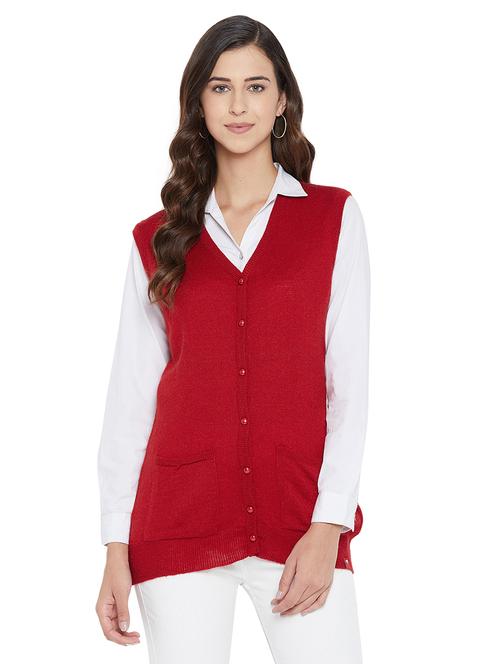 v-neck solid wool cardigan - 18031526 - Very Small Image - 1