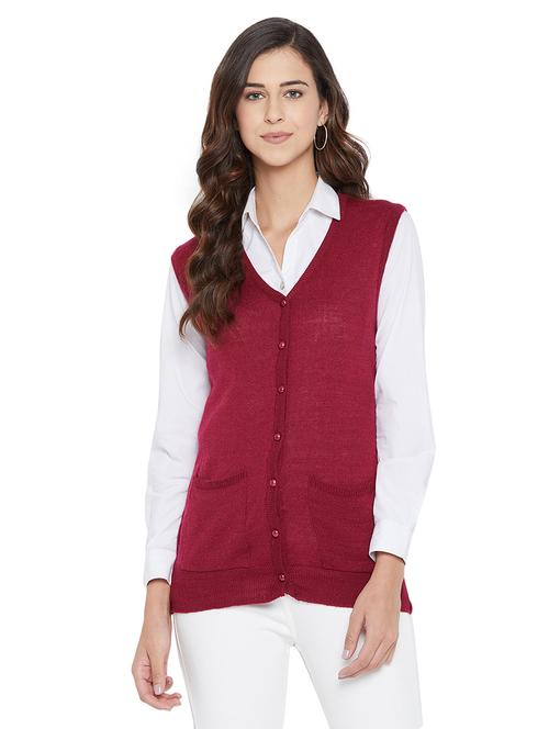 v-neck solid wool cardigan - 18031527 - Very Small Image - 1