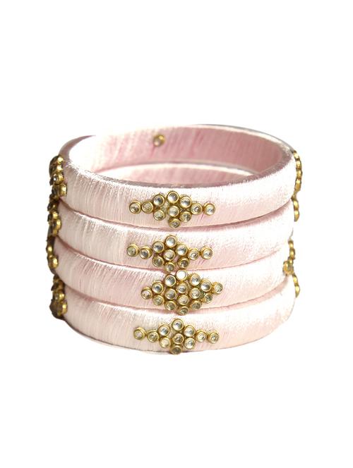 handmade silk thread white set of 4 - 18031808 - Very Small Image - 1