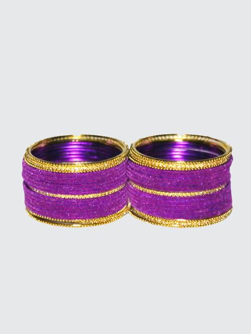 purple mattel velvet bangles set of 38 - 18031892 - Very Small Image - 1