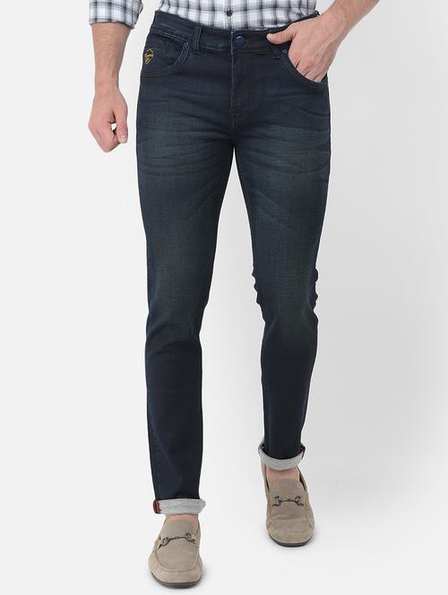 dark blue light washed denim jeans - 18031997 - Very Small Image - 1
