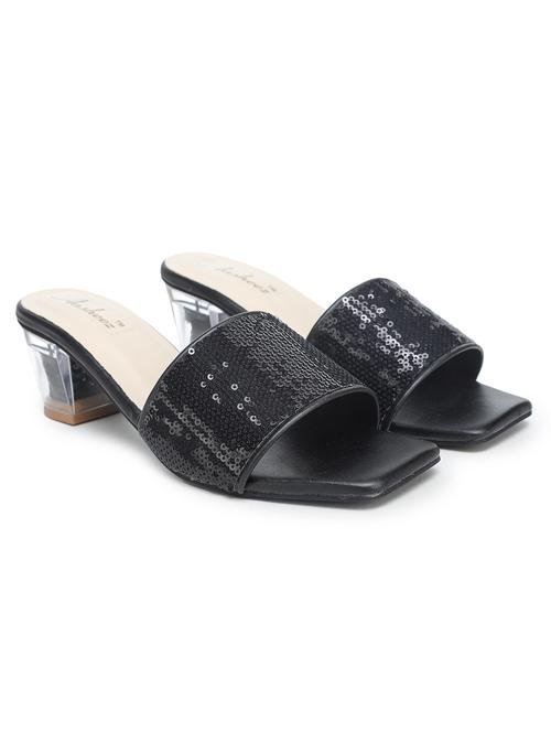 black synthetic slip on sandals - 18032144 - Very Small Image - 1