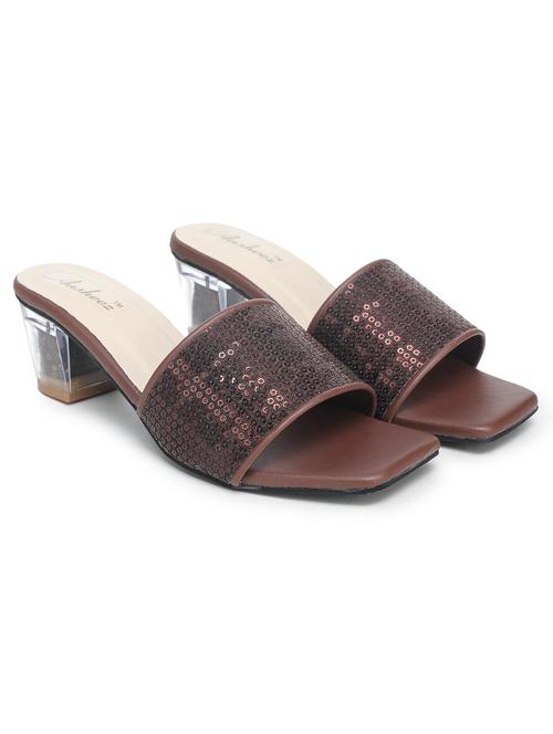 brown synthetic slip on sandals - 18032145 - Very Small Image - 1