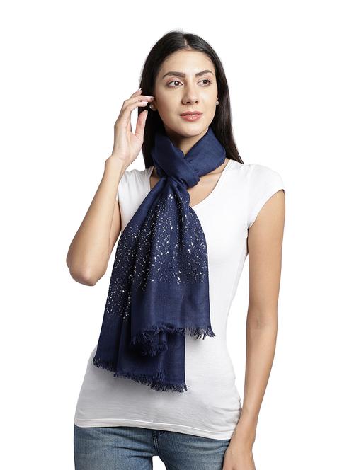 navy blue embellished stole - 18032281 - Very Small Image - 1
