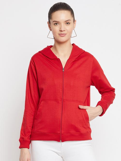 hooded neck solid sweatshirt - 18032702 - Very Small Image - 1