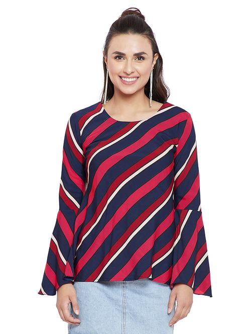 women's straight round neck top - 18032756 - Very Small Image - 1