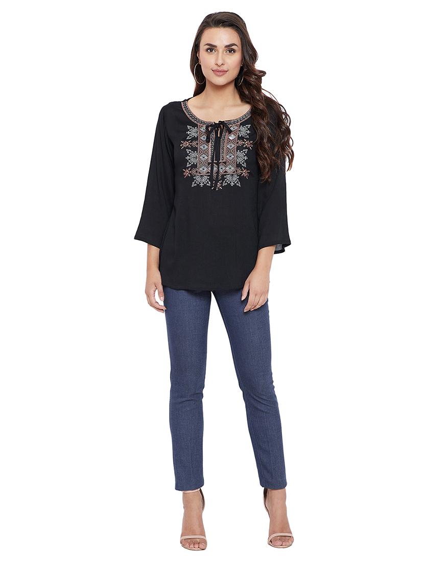 women's straight tie-up neck top - 18032799 - Zoom Image - 3