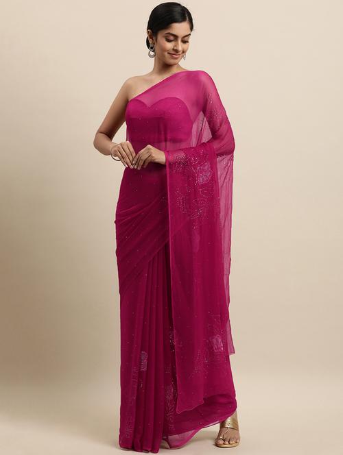 mokaish work embellished saree with blouse - 18032990 - Very Small Image - 1