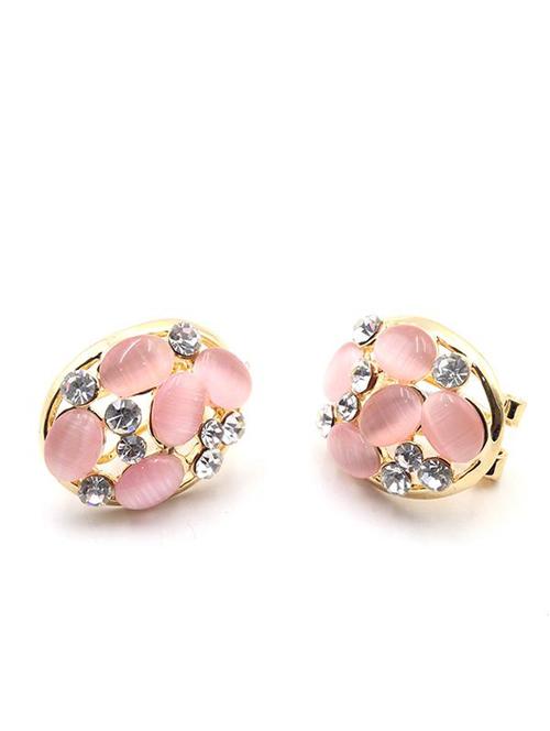pink stone earring - 18033912 - Very Small Image - 1